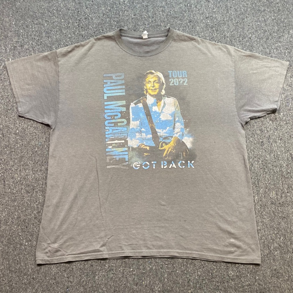 Paul McCartney Got Back Tour 2022 TShirt Sz 2XL Mens Gray Rock Concert Tee